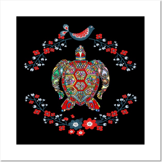 turtle flower Wall Art by AMIN